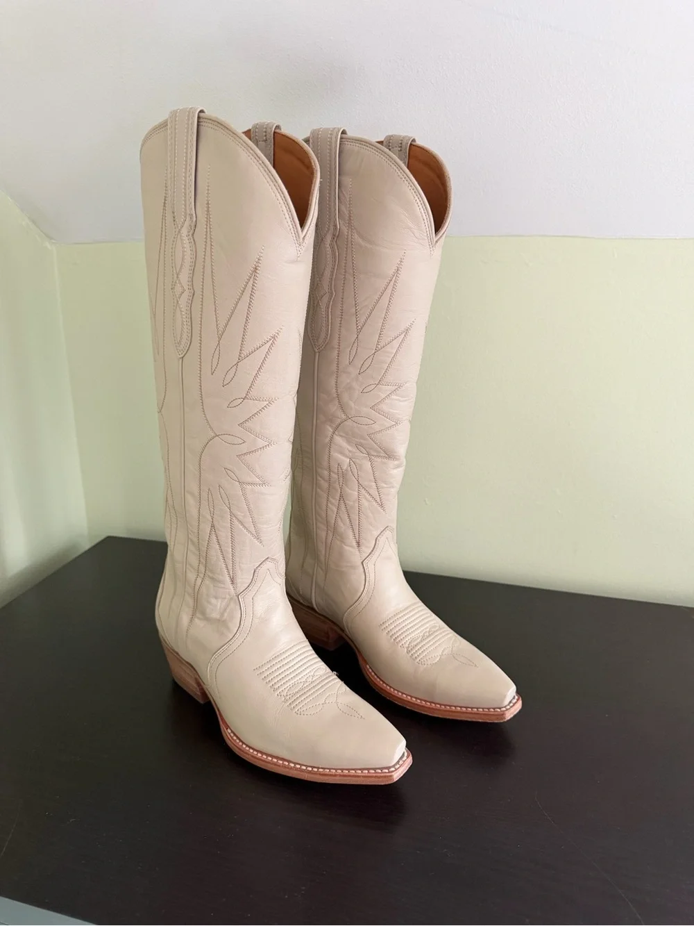 Tecovas Cream The Loretta Over-the-Knee Western Leather Boots 6.5